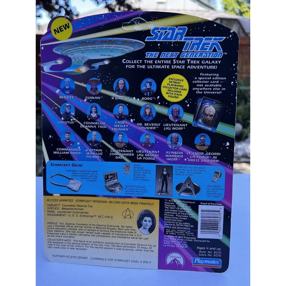Star Trek The Next Generation Counselor Deanna Troi Figure NOS Playmates 6076